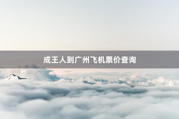成王人到广州飞机票价查询